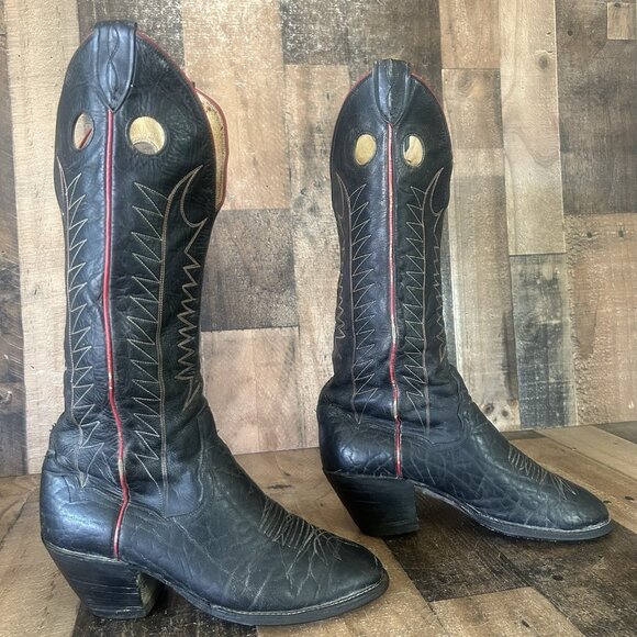 Panhandle Slim Vintage Buckaroo Tall Western Cowboy Boots Mens 9.5 D - Picture 6 of 12